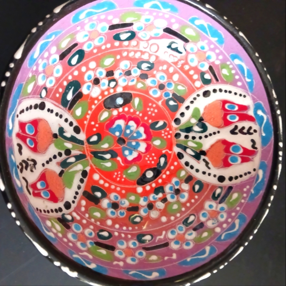 Folk Art hand painted stunning  small bowel from turkey